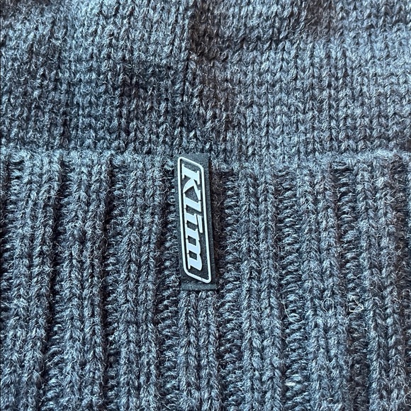 KLIM Gray knit blue logo hat NEW one size unisex - Picture 2 of 3